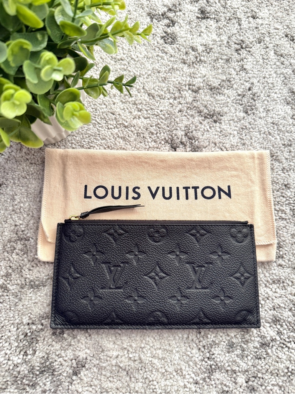 Louis Vuitton Black Monogram Empreinte Zip Pouch